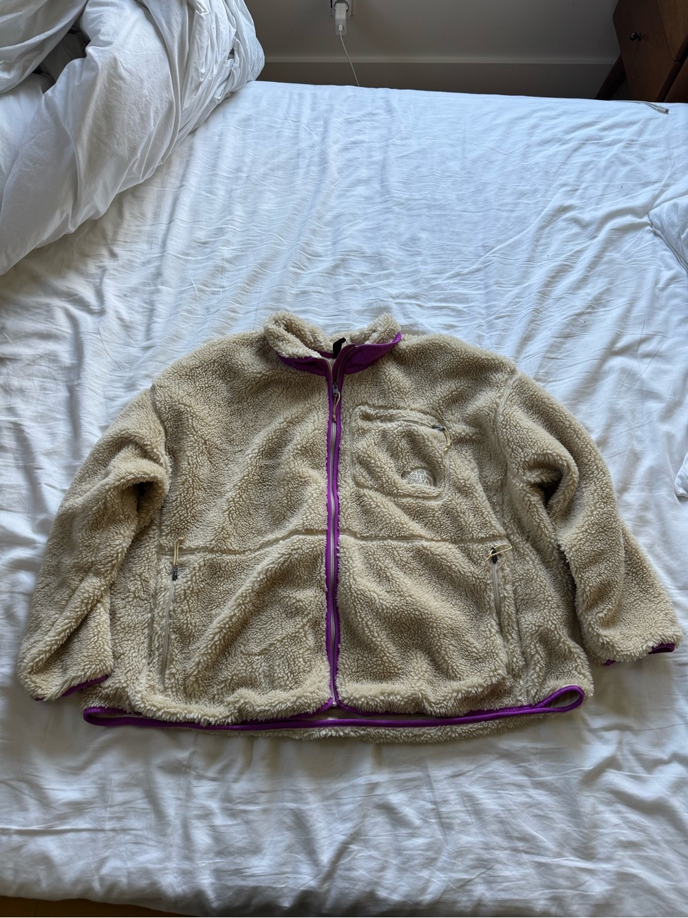 The North Face teddy Jacket with Purple